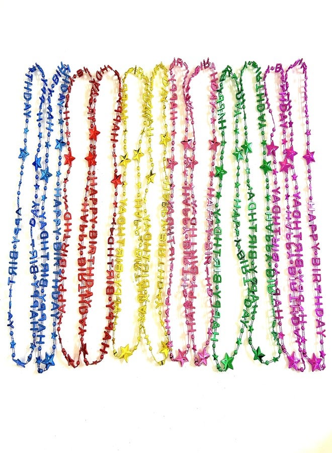 GZYSSL 48 Pcs Colorful Happy Birthday Party Beads Necklaces Birthday Party Beads necklaces Supplies Favors - Image 2